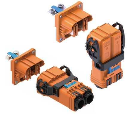 Conector de Alimentação de Alta Corrente Neopower 300A 1000V Automotivo de 2 Pinos com HVIL para Bateria de VE e Controladores de Motor