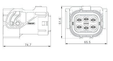 Neopower 6-Pin High Voltage 1000V 35A Conector de energia e sinal automotivo com blindagem de 360°