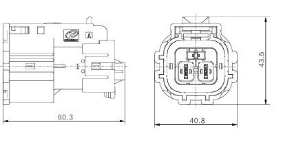Conector Elétrico de Alta Tensão Neopower de 2 Pinos 40A 1000V com HVIL, Poka-Yoke e Blindagem 360°
