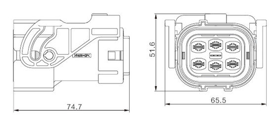 Neopower 1000V Conector automóvel de alta tensão de 6 pines para fonte de alimentação OBC e BDU