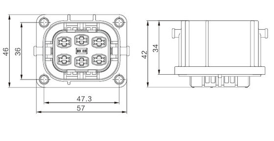 Neopower 1000V Conector automóvel de alta tensão de 6 pines para fonte de alimentação OBC e BDU