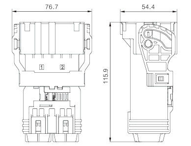 Conector de Alimentação de Alta Corrente Neopower 300A 1000V Automotivo de 2 Pinos com HVIL para Bateria de VE e Controladores de Motor
