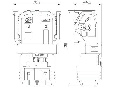 Conector de Alimentação de Alta Corrente Neopower 300A 1000V Automotivo de 2 Pinos com HVIL para Bateria de VE e Controladores de Motor