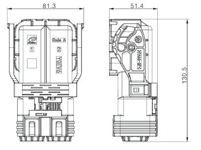Neopower 2 Pin High Voltage Hybrid Power Connector 400A 1000V com HVIL e blindagem de 360°
