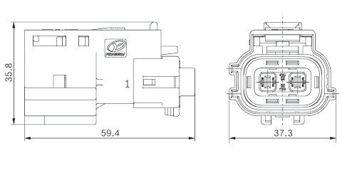 Conector Automotivo Híbrido de 2 Pinos Neopower 24A 800V com HVIL e Blindagem 360°