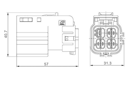 Conector EV Neopower 800V 40A HVIL 2+1 Pinos