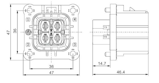 Neopower 800V Conector de Alta Tensão IP67 Conector Automóvel Impermeável
